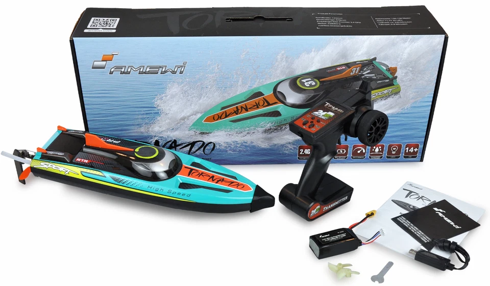 RC Tornado High Speed Boot brushless 450mm 65km/h 2,4GHz RTR 26095 Rennboot - Bild 2 von 4