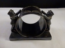 VICTORIAN NAPKIN RING HOLDER WINTER BOYS MIDDLETOWN SILVER PLATE #87