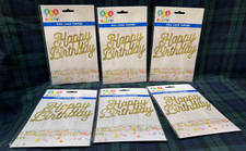 321 Party Gold Foil Happy Birthday Cake Topper 6 Pack