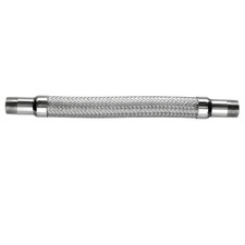 1" x 12" SS Braided Metal Hose Assembly MNPT x MNPT 321SS 304SS Pump Connector