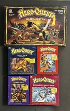 Hero Quest 1989 Sistema di gioco da tavolo con Four Quest Pack - Elf Barbarian Kellar’s ++