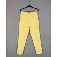 Bogey Boys Golf Pants Mens 28 Yellow Plain Retro Performance Preppy Fun Loud