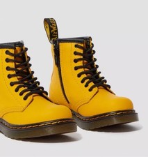 Dr. Martens Air Wair Toddler Girls Size 10 Yellow 1460 Leather Lace Up Boots