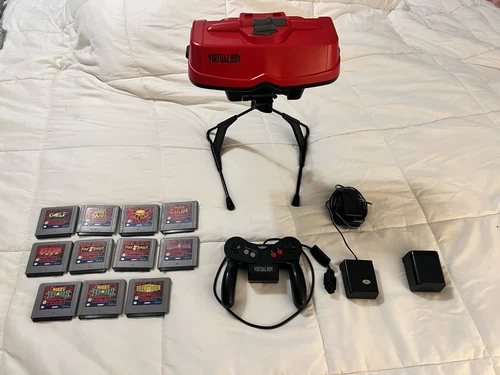 Lot Of Nintendo Virtual Boy Console With 11 Games - All Tested & Working