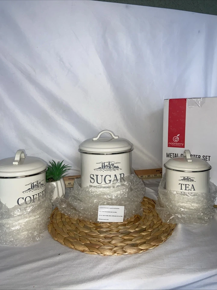 Набор металлических канистр Noonberry белый. Кофе сахар чай - Изображение 3 из 4