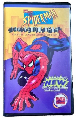 1996 Spider-Man The Venom Saga VHS Clamshell Animated Marvel TESTED VG+ NM Tape