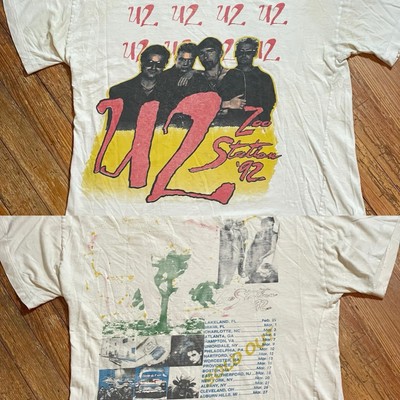 Vintage 90s U2 T Shirt Size Large Band Tour Alternative Zoo Station 1992 Thin