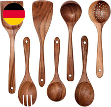 Küchenutensilien-Set Aus Holz, 7-Teilig, Inklusive Löffel, Spatel, Suppenkelle,