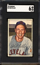 1952 Bowman Indians Bob Feller #43 HOF SGC 6 EX-MT CENTERED REALLY NICE