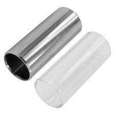 Pack of 2 Guitar Slides Set, 60mm Guitar Glass Slide and Stainless Steel Guit...