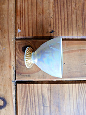 Rare, USSR, Soviet Era, Vintage Porcelain Teacup & Saucer, Iridescent, Gold Trim