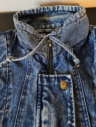 Cappotto giacca jeans denim vintage RUTH DOUGLAS blu lavaggio acido DONNA taglia large - Foto 7 di 15