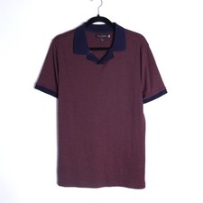 BANANA REPUBLIC Performance Golf Polo Red and Navy Birdseye Short Sleeve Men's M