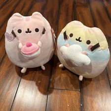Pusheen GUND lot Cherry Cake And Rainbow Cloud Arc-en-ciel Collectible Plush
