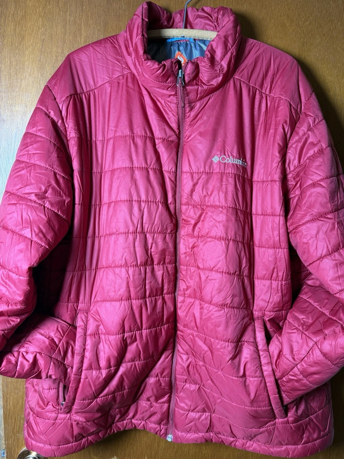 Columbia Jacket Mens XXL Red Omni-Heat Interchange Insulated Puffer Full Zip