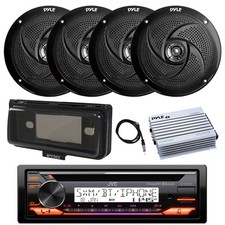 JVC Marine Bluetooth CD Radio, Amp, 4x 6.5" 240W Speaker, Cover Black , Antenna
