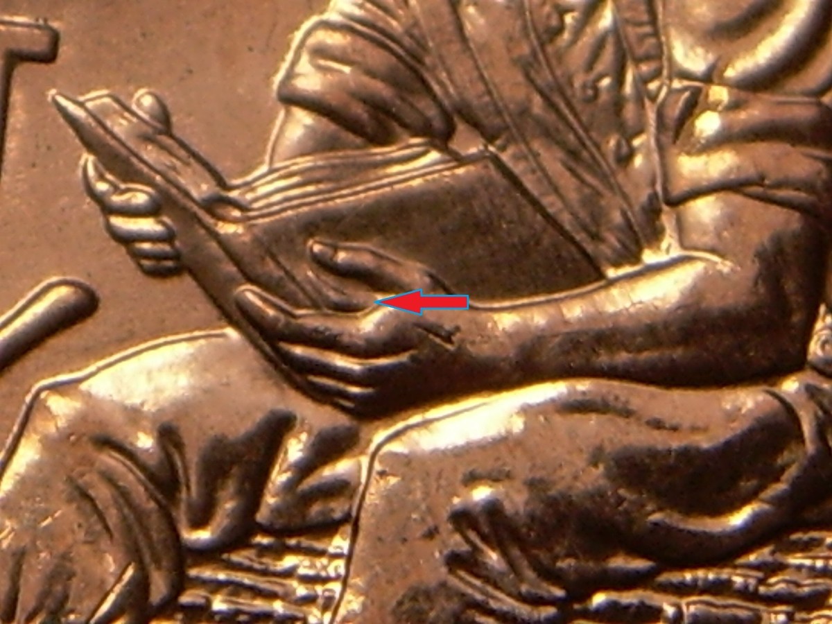 2009 Lincoln cent WDDR-001, Double Die Reverse, Extra Finger