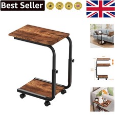 Industrial Style Height Adjustable Coffee Table with Storage Shelf & Wheels