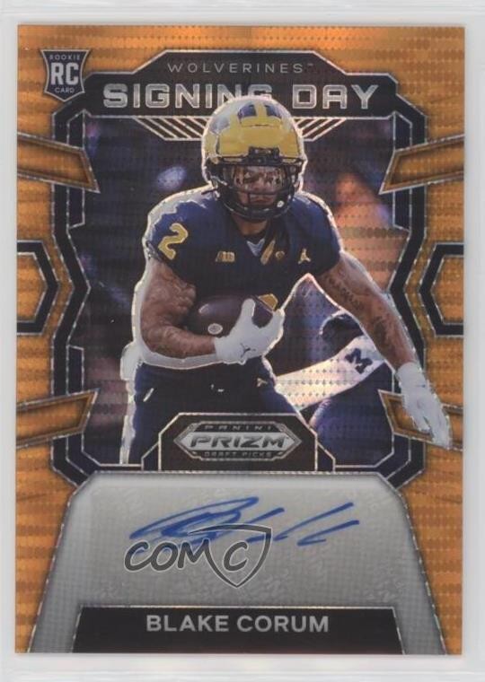 2024 Panini Prizm Draft Orange Pulsar 39/49 Blake Corum Rookie Auto RC