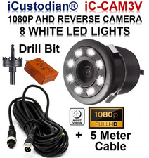 iC-CAM3V 960P AHD MINI VEHICLE CAR CCTV CAMERA 8 LED LIGHT +5M CABLE + Drill Bit