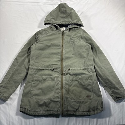 VTG Y2K Roxy Hooded Field Jacket Olive Green Women s XL
