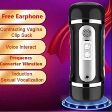 Automatic 12 Vibration Mode Male Stroker Sex Toys For Men AdultDual-Hole Design