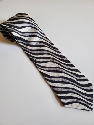 Vintage Bugatchi Silk Tie Marble Wave Pattern