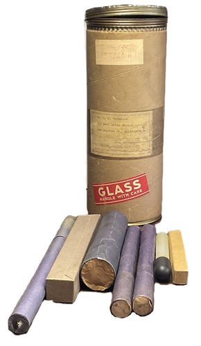 1950s Industrial Mailing Tube w/Various Glass Hydrometers Made in Germany & USA