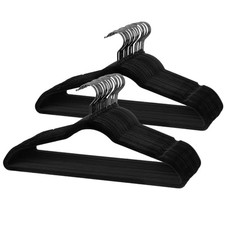 Pack of 60 Velvet Hangers, Space-Saving Heavy Duty Clothes 60 Pack Black/Black