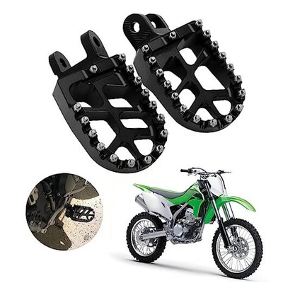  Foot Pegs Footpegs Footrests Foot KLX250 KLX250R/S/SF KLX300/R/SM KLX650 black