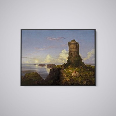 Thomas Cole - Italian Coast Scene With Ruined Tower - Paper or Canvas