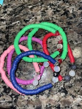 6 Pcs Clay Bracelet Set Handcrafted Stackable Colorful Beaded Jewelry