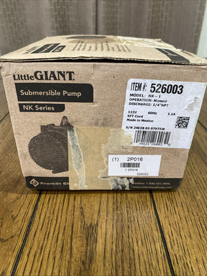 #ad #ad Little Giant Pompe Submersible Pump 526003 Model Nk 1 Series I9 $65.00