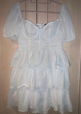 Gorgeous Ladies White Pretty Little Thing Dress Size 12 Worn Once