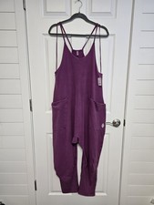 New Free People FP Movement Women's Size Xs Hot Shot Jumpsuit Deep Mulberry