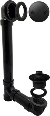 Pull & Drain Sch. 40 ABS Bath Waste with Two-Hole Elbow, Matte Black, D4971-62