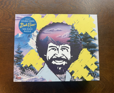 Bob Ross 2 in 1 Double Sided 500 Piece Puzzle - NEW