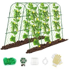 U-Shape Garden Cucumber Trellis for Climbing Plants Outdoor Vege Support Frame