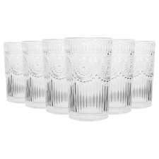 350ml Amore Highball Glasses Clear Glass Water Juice Drinking Tumblers Set