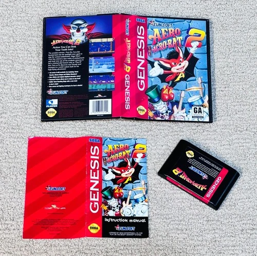 Aero the Acro-Bat 2 (Sega Genesis) Game CIB Complete w/ Box & Manual - Authentic