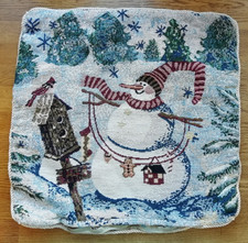 Copricuscino natalizio scena pupazzo di neve qualità natale