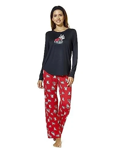 Conjunto de pijama de jersey suave atemporal HUE para mujer comodidad para dormir multi gráfico Foto 2 de 4
