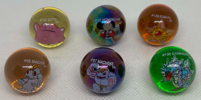 6 x Vintage Pokémon Marmor Set Sammlung - Gyarados/Staryu/Machop/Machoke/Dito