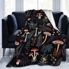 Mushroom Gifts Blanket 60"X50" Bed Throw Blanket Soft Lightweight Cozy Warm B...