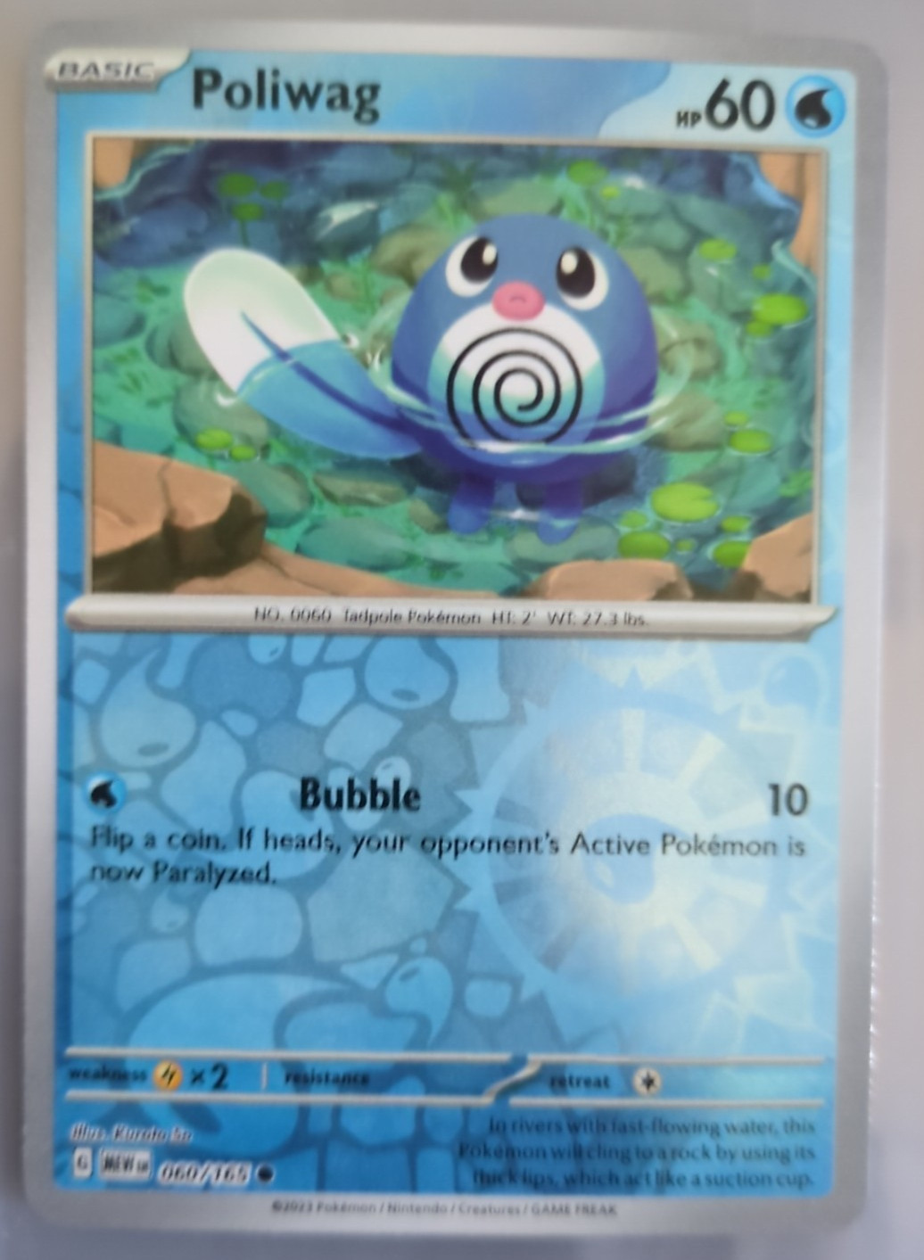 Pokémon TCG Poliwag SV03.5 151 060/165 Common Reverse Holo Near Mint