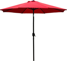 9' Patio Umbrella Outdoor Table Umbrella with 8 Sturdy Ribs Red