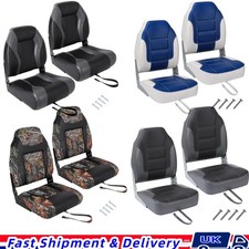 2 Pack Folding Captain Boat Seat Comfortable Fishing Seat High Back Boat Seat