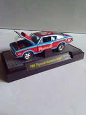 M2 MACHINES DIECAST '68 PLYMOUTH CUDA MOPAR GARAGE SS/B DRAG CAR CROSSRAM HEMI