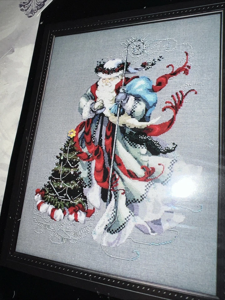Mirabilia Cross Stitch Pattern ~ Winter White Santa Snowflake Charm Nora Corbett - Image 3 of 3