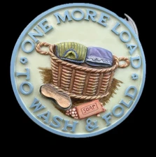 8 inch Laundry Room Wall Art Decor One More Load To Iron & Fold Wall mount